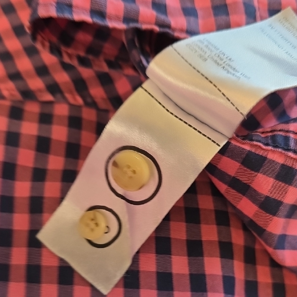 UNTUCKit Men's Pink Navy Checkered Shirt Large Slim * - Picture 9 of 11